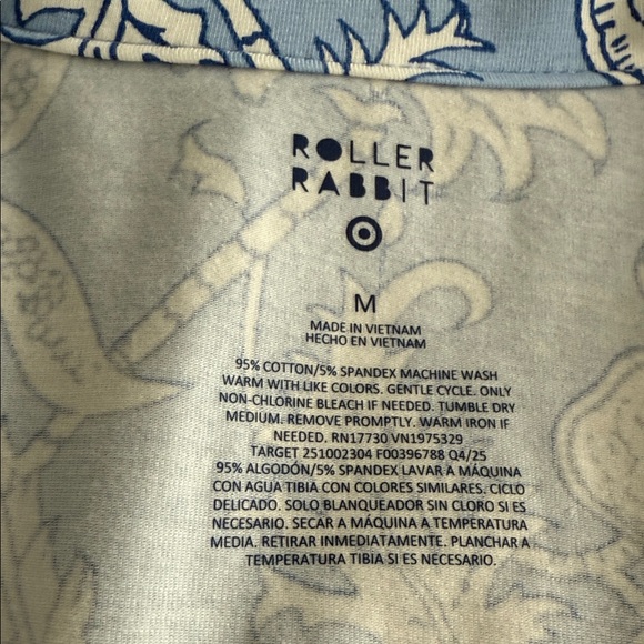 Roller Rabbit Target collaboration Blue Pajama Set M - Picture 3 of 7